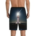 thumbnail image 3 of Kdxio Peggy's Cove Lighthouse Print Mens Sleep Shorts Bottoms Soft Comfy Pajama Wear Pants with Drawstring Pockets, 3 of 7