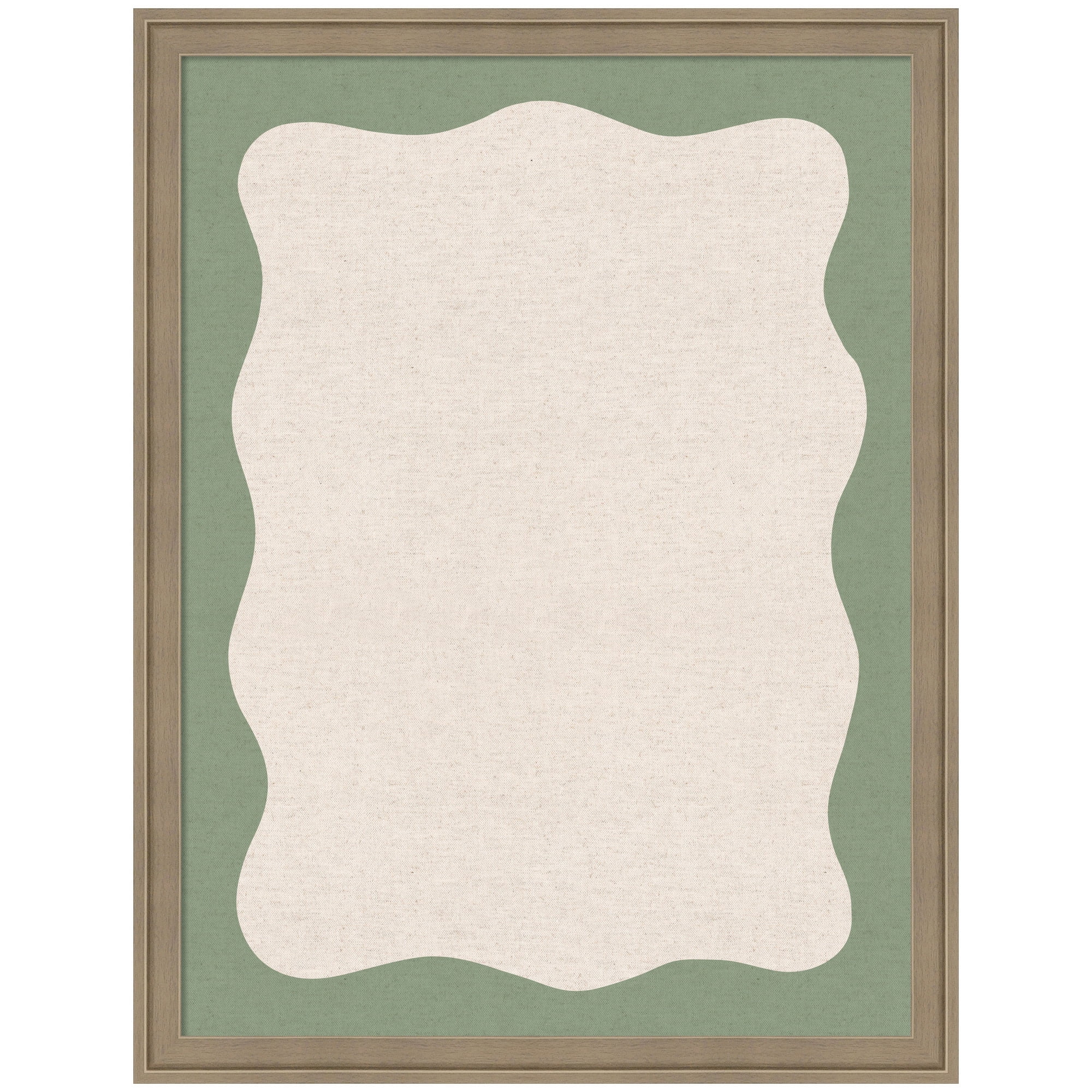 Kate and Laurel Framed Fabric Pinboard 20 x 26,  Printed Linen Classic Bulletin Board for Use as a Vision Board or Wall Organization, Florence Light Brown Frame