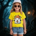 thumbnail image 2 of HCNTES Toddler Halloween Shirt Pumpkin Shirts Boys Girls Halloween T-Shirts for Kids Ghost Clothes Short Sleeve Cotton Tee(R498-Yellow,11-12 Years), 2 of 5