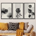 thumbnail image 2 of PixonSign Framed Canvas Print Wall Art Set Duotone Mid-Century Tropical Plant Variety Abstract Shapes Illustrations Modern Art Boho Decorative for Living Room, Bedroom, Office - 16"x24"x3 BLACK, 2 of 5