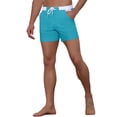 thumbnail image 4 of Unique Bargains Men's Summer Holiday Contrast Color Drawstring Waist Beach Board Shorts 30 Blue, 4 of 5