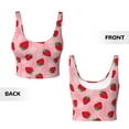 thumbnail image 6 of Goofa Strawberry Printed Sports Bras for Women, High Impact Running Bra Workout Crop Tank Tops Longline Sports Bra Push up-X-Large, 6 of 9