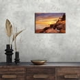 thumbnail image 4 of National Park Lighthouse Canvas Wall Art, Bass Harbor Head Lighthouse Sunset Print, Coastal Ocean Landscape Artwork for Living Room Bedroom, Ready to Hang, 4 of 6