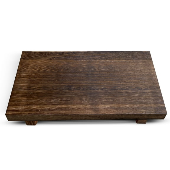 Lyfe Simple Wood Riser for Decor - Rustic Pedestal Stand - Handmade Small Wood Tray - Soap Tray for Kitchen Sink, Dish Soap Tray, Wood Tray for Bathroom, Wooden Stand for Display (Brown, 12 x 7 Inch)