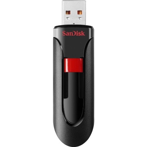 Unidad flash USB Sandisk Cruzer Glide, 64 GB, negro/rojo (SDCZ60-064G-A46)