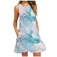 thumbnail image 2 of TIANEK Summer Dresses Clearance Sleeveless Tie Dye Mini Sun Dress Pockets Tank Dress Short Teen Dresses, 2 of 4
