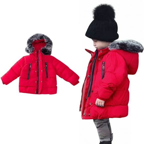 Kids Winter Coat,Little Boys Girls Puffer Coat Hooded Jacket Long Sleeve Light Winter Coats for Kids Baby Boys Child Winter Coat Little Boys Girls Clothes