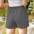 thumbnail image 5 of IROINNID Women's Plus Size Drawstring Waist Casual Solid Shorts With Pocket, 5 of 7
