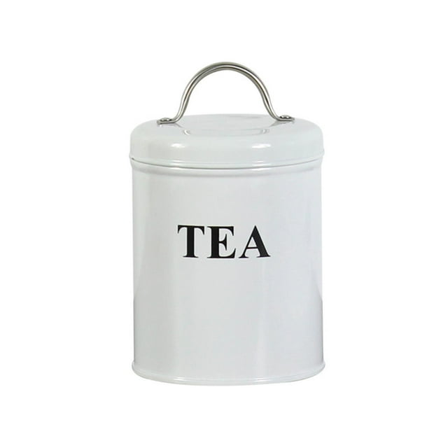 1pc Vintage Farmhouse Containers With Lids Coffee Tea Sugar Set Canister With Tray For Food Storage White