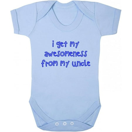 

I Get My Awesomeness From My Uncle #2 Baby Bodysuit One Piece Light Blue 12 Months