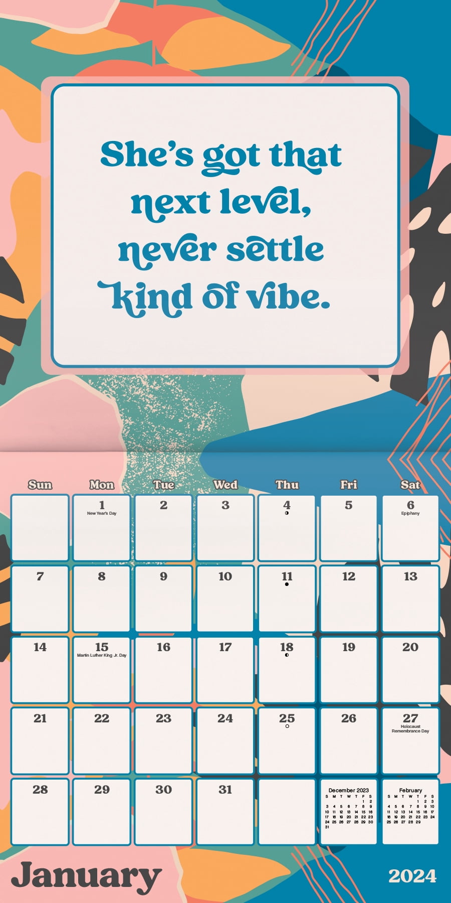 Trends International 2024 Empowerment Wall Calendar & Magnetic Frame