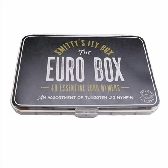 Smitty's Fly Box | 48 Essential Trout Nymphs Assortment: Euro, Czech Nymphs, Perdigons - 24 Tungsten Flies for Fly Fishing