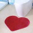 thumbnail image 4 of Alfombra de baño antideslizante de chenilla, alfombrilla de ducha con forma de amor, alfombrillas de baño lavables a máquina, bonito corazón con microfibras suaves absorbentes de agua (20 x 24 pulgada, 4 of 5