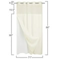 thumbnail image 2 of No Hooks Required Waffle Weave Shower Curtain with Snap in Liner - Extra Long 71W x 86H,Hotel Grade,Cream, 2 of 5