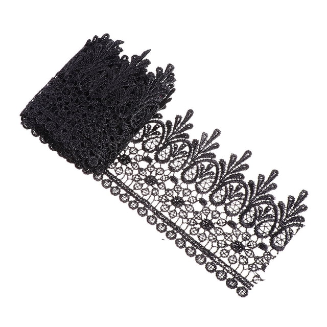 unbranded 1Ud Ribete De Encaje Bordado Negro Para Complementos DIY Proyectos Hechos A Mano