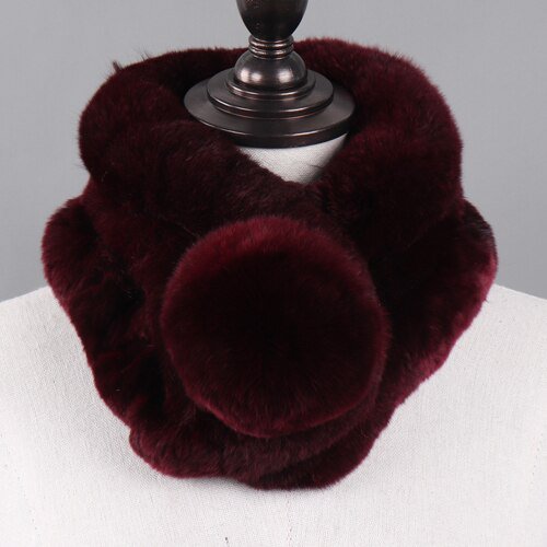 Bufanda de anillo de piel de conejo Rex Natural para mujer, silenciadores de piel de conejo Rex Real, bufandas de piel de conejo Rex genuino para mujer rusa, invierno, nuevo Fivean unisex