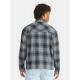 thumbnail image 3 of No Boundaries Collared Cotton Boxy Cropped Fit Flannel Shirt, Men's and Big Men's Sizes XS-5XL, 3 of 5