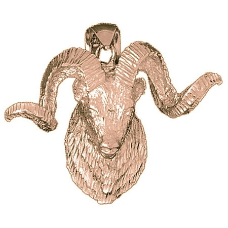 14K Rose Gold Ram Pendant - 44 mm