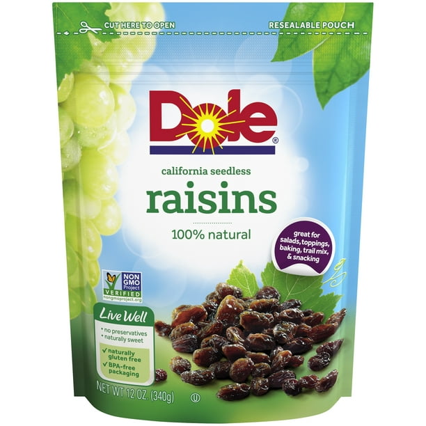 Dole California Raisins, Seedless, 12 oz
