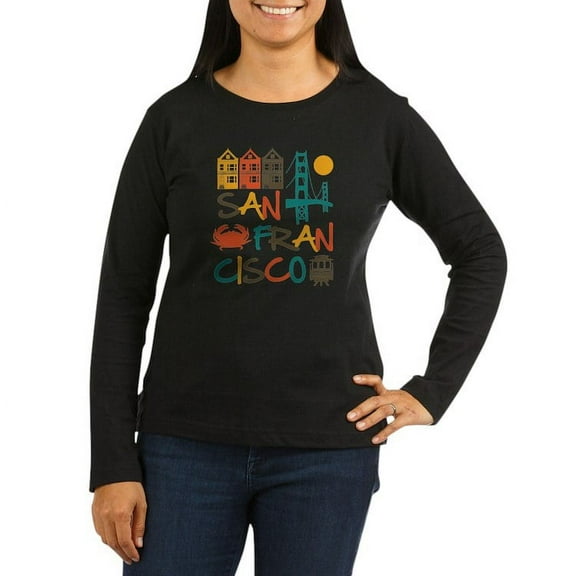 CafePress - San Francisco Women's Long Sleeve Dark T Shirt - Women's Long Sleeve Graphic Tee Casual Fit