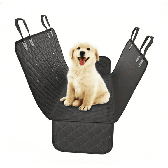 1 Pcs Back Seat Extender for Dogs, Dog Car Seat Cover for Back Seat with Hard Bottom, Waterproof Dog Hammock for Car with Mesh Window & Pocket, Pet Rear Seat Cover Protector Holds 400lbs for Car SUV