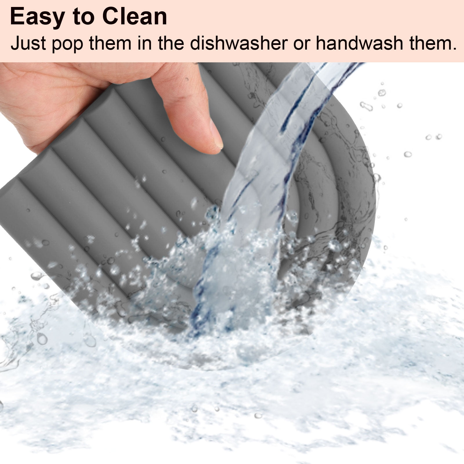 Unique Bargains Silicone Trivets Mats Hot Pots Pans Heat Resistant Trivet Dark Gray