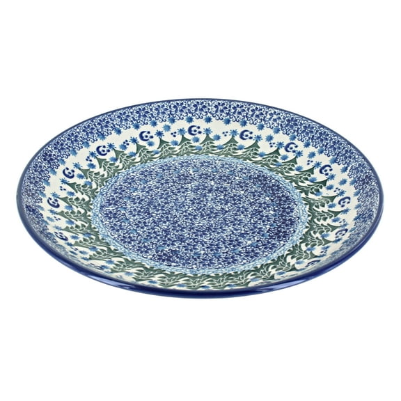 Blue Rose Polish Pottery Evergreen Magic Dinner Plate