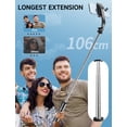 thumbnail image 3 of Trípode para palo selfie de 42 pulgadas con luz de relleno Soporte extensible para trípode para teléfono Trípode de viaje para palo selfie todo en 1 con control remoto desmontable y soporte para teléf, 3 of 5
