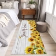 thumbnail image 4 of 2'x6' Rug Runners for Hallways Kitchen, Sunflower Non Slip Entryway Beside Floor Carpet Runner, Yellow Summer Botanical Farmhouse Floral Wooden Laundry Room Bedroom Throw Rugs Mat for Family Pet, 4 of 8