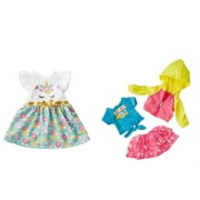 My Life As Doll 2 Pack Fashion Bundle, Includes Unicorn Dress and Pink Tie Dye Outfit for 18" Dolls, 3 Pieces