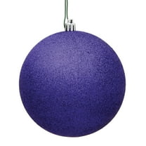 Vickerman 4.75" Purple Glitter Ball Ornament, 4 per Bag