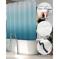 thumbnail image 5 of Split Shower Curtain for Transfer Bench, Navy Blue Ombre Fabric Shower Curtains for Bathroom, Teal White Gradient Modern Abstract Art Tub Sliding Transfer Bench Waterproof Bath Curtains 72"x84", 5 of 9