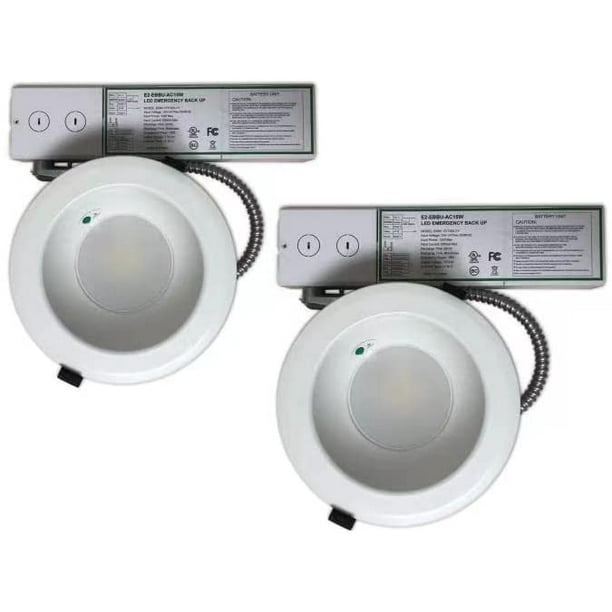 E2 Lighting Emergency Light Fixtures, Commercial 6 inch Panel, 3X CCT and 3X Wattage Tunable