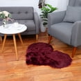 thumbnail image 6 of PiccoCasa Faux Fur Area Rug Shaggy Floor Mat, Burgundy 2.3x3 Feet Heart Shape, 6 of 6