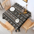 thumbnail image 2 of Brown Striped Geometric Pattern Square Tablecloth,Waterproof Square Table Cover,Wipeable Spillproof Washable Table Cover for Home Kitchen Party Decor 42"X42"(107x107cm), 2 of 6