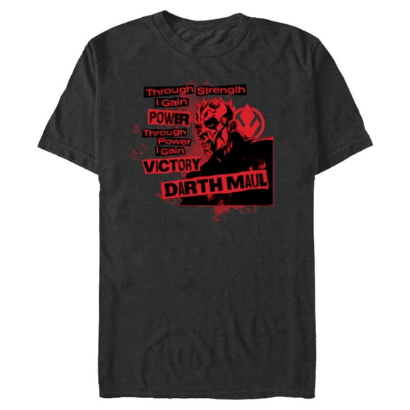 Star Wars Dark Side Darth Maul Sith Strength Power Victory - Short Sleeve Blended T-Shirt for Adults - Customized-Dark Heather