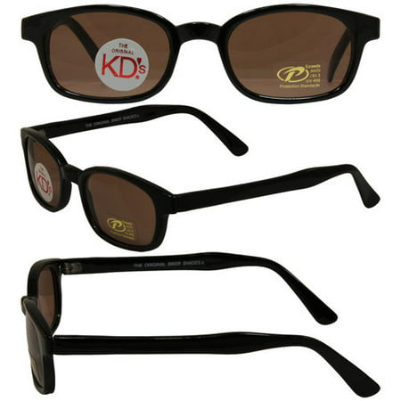 Pacific Coast Original KD's Biker Sunglasses (Black Frame/Dark Brown Lens)