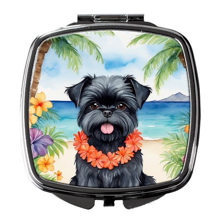 Affenpinscher Luau Compact Mirror 2.75 in x 3 in