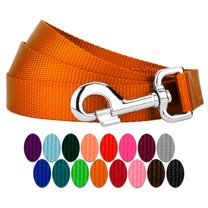 Country Brook Petz - Vibrant 17 Color Selection - Heavyduty Doublehandle Nylon Leash (6 Foot, 3/4 Inch Wide, Orange)