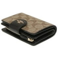 thumbnail image 2 of COACH Medium Corner Zip Wallet in Signature Canvas, IM/Khaki/Black, 2 of 7