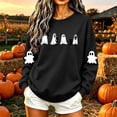 thumbnail image 5 of Jsaierl Halloween Sweatshirts for Women Spooky Ghost Graphic Pullovers Soft Holiday Crewneck Long Sleeve Sweater Tops Halloween Costumes, Sizes S-2XL, 5 of 7