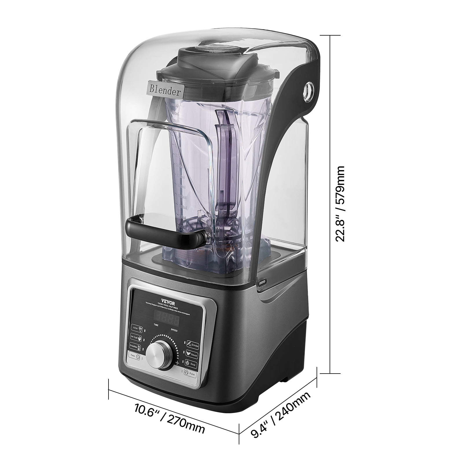 VEVOR Blender for Smoothies, 135 oz 1400W, Professional Blender with Powerful Motor, Multi-Functional Food Processing Blender with Noise Cover for Smoothie/Milkshake/Juice, Fits for Kitchen