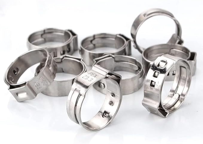 Stainless Steel Cinch Clamps Crimp Rings - 3/4" Pinch Clamps For Pex Tubing Pipe Fitting Connections - 50 PCS (Pack of 4)