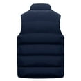 thumbnail image 4 of Durtebeua Men's Outdoor Winter Vest Outerwear Removable Hooded Padded Puffer Sleeveless Vest Z19-Navy,6XL, 4 of 4