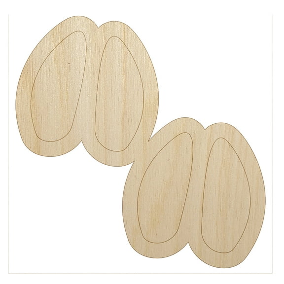 Deer Tracks Footprints Wood Shape Unfinished Piece Cutout Craft DIY Projects - 4.70 Inch Size - 1/8 Inch Thick