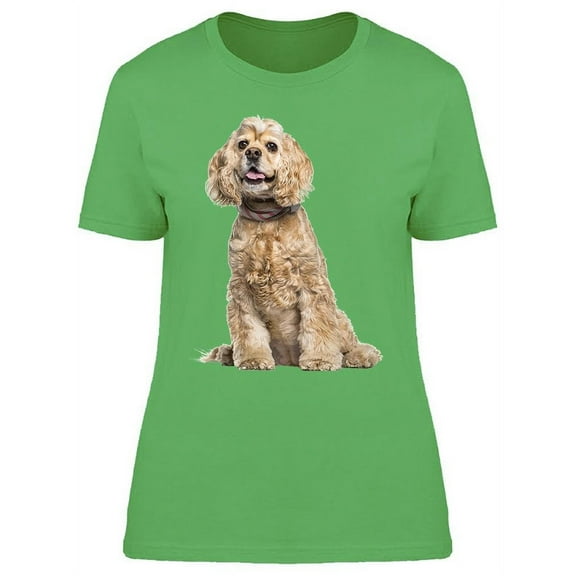 Spaniel Dog Sitting And Smiling T-Shirt Women -Image by Shutterstock, Female Small