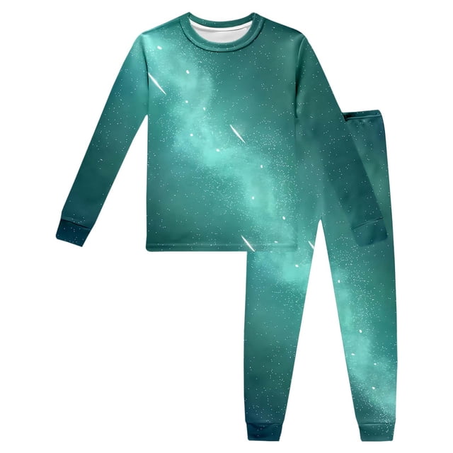 TZEWGL Long Sleeved Space Star Printed Top Pants Suit Clothes Outfit Sets For Kid Home And Outside Wear For Kids size 2-3T