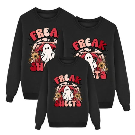 

Family Matching Outfits Printed Long Sleeved Round Neck Parent Child Sweatshirt Top (For Children) Matching Clothing Set