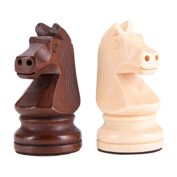 Piezas de ajedrez AMEROUS de madera King de 9,5 cm con 2 reinas adicionales