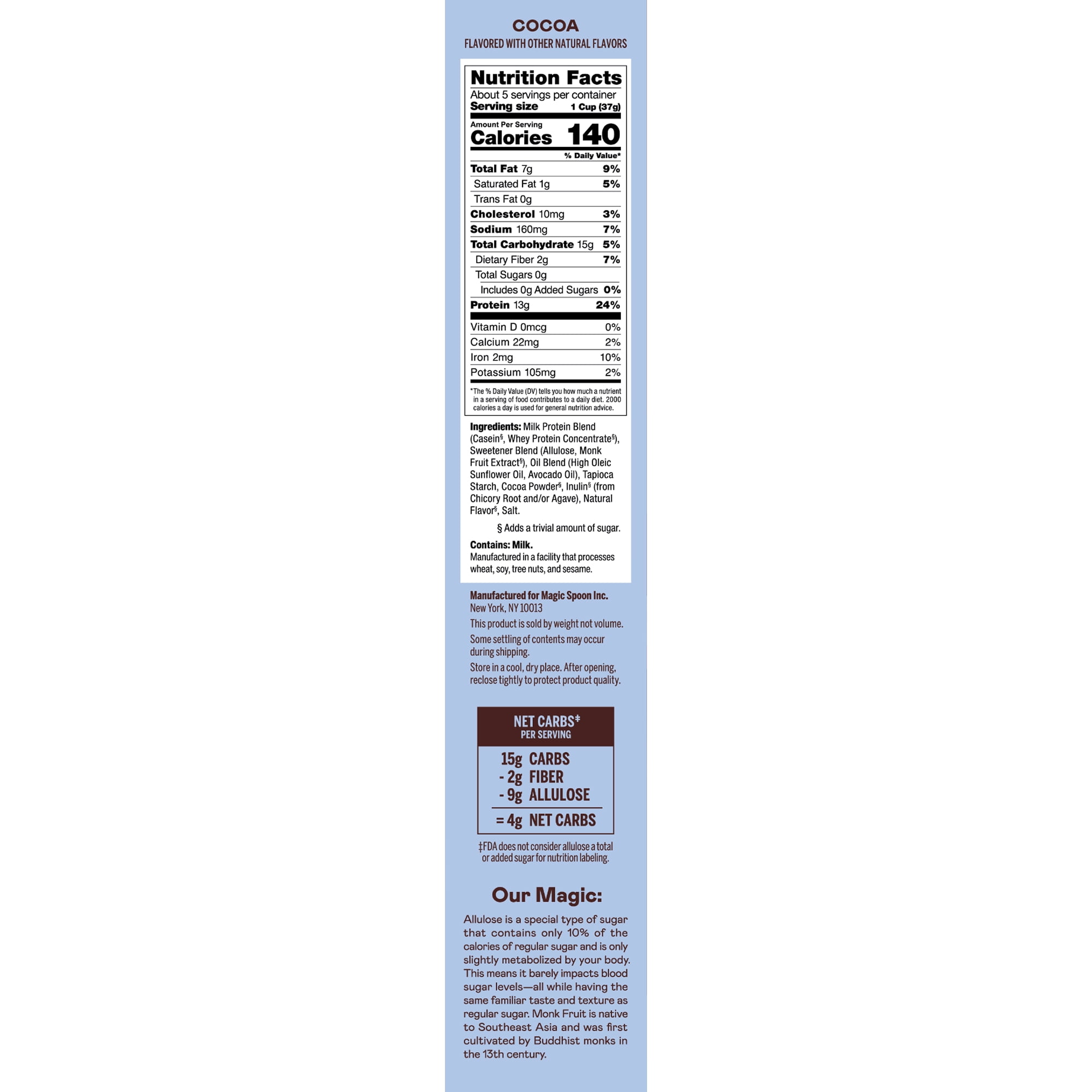 Magic Spoon Cocoa Grain-Free Breakfast Cereal, 7 oz Box